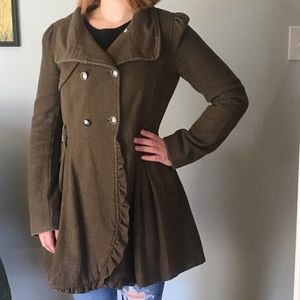 Greenish-brown trench coat